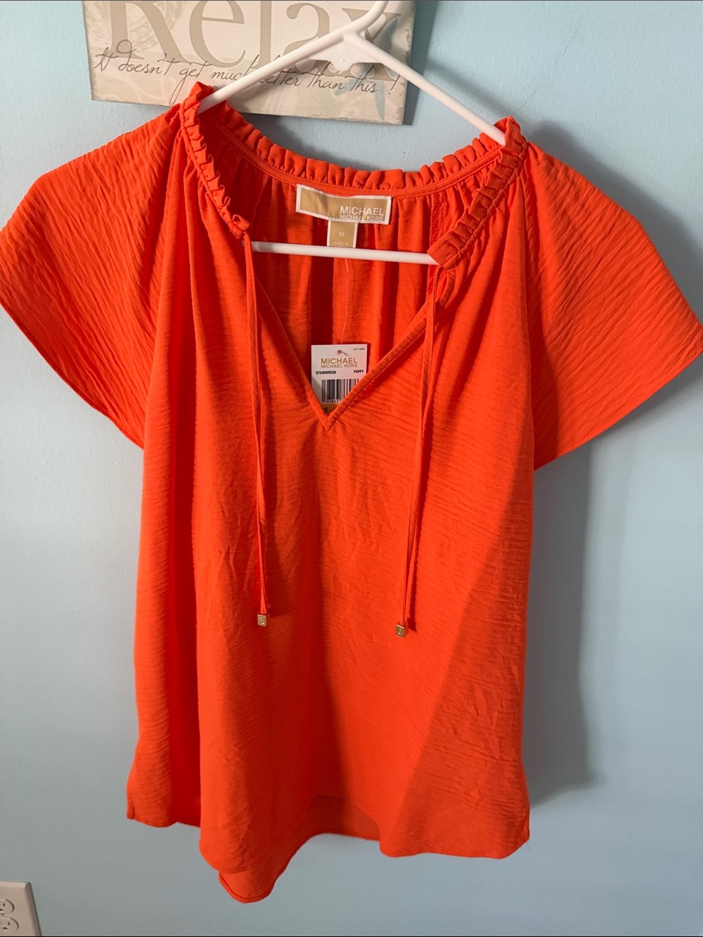 NWT Michael Kors orange top size m